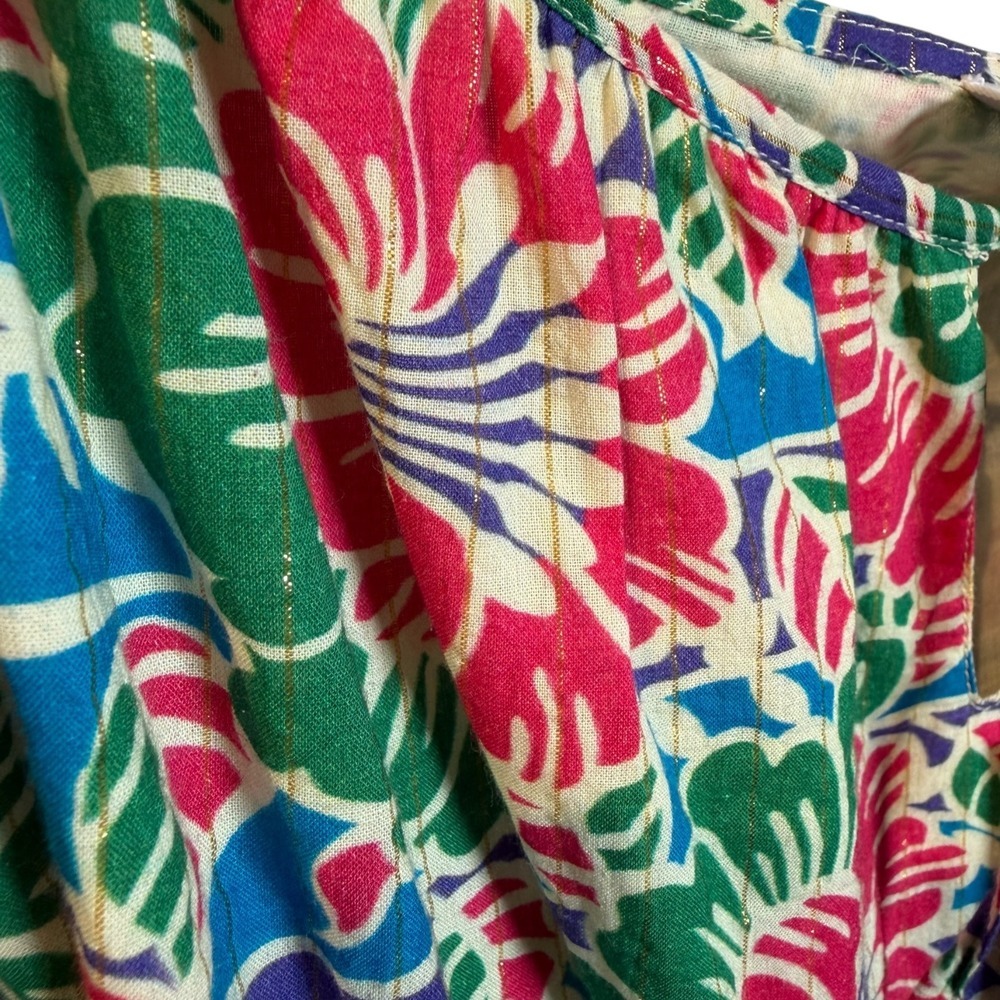 RIXO London Roxy Hibiscus Floral Long Sleeve Vacation Mini Dress Sz M NWT Cotton - Picture 6 of 13